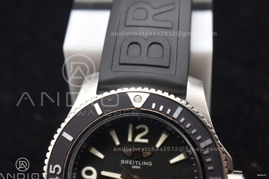 Rubber 1:1 TF 44 Black A Dial Durable Superocean Automatic Edition Bezel Black 467 Black Strap On Best 0724